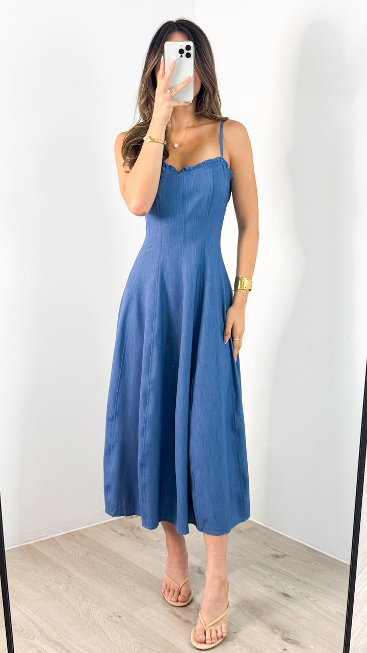 RAINA DENIM MAXI - BLUE