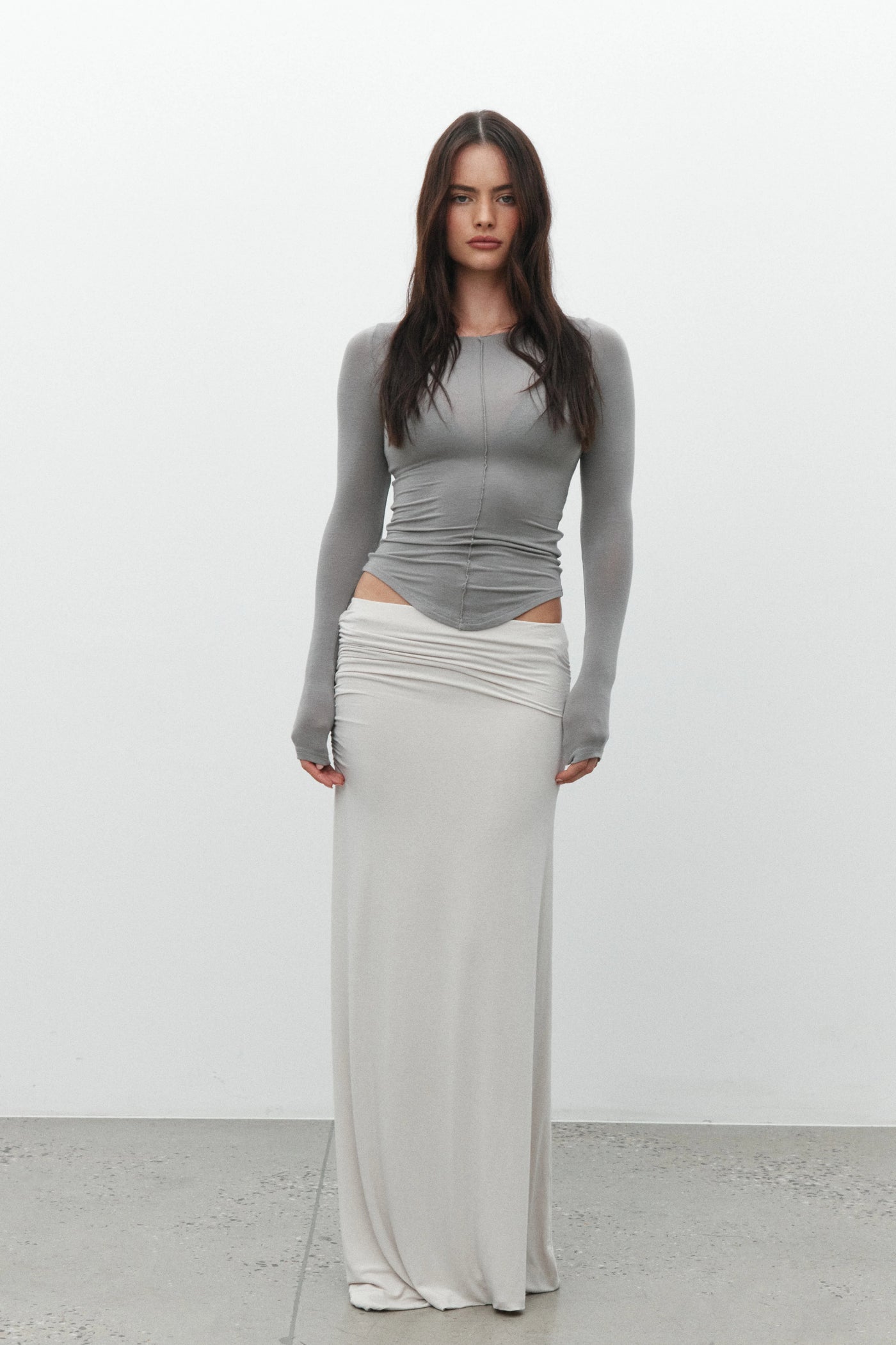 'BAYSE' ANISA TOP - DOVE GREY