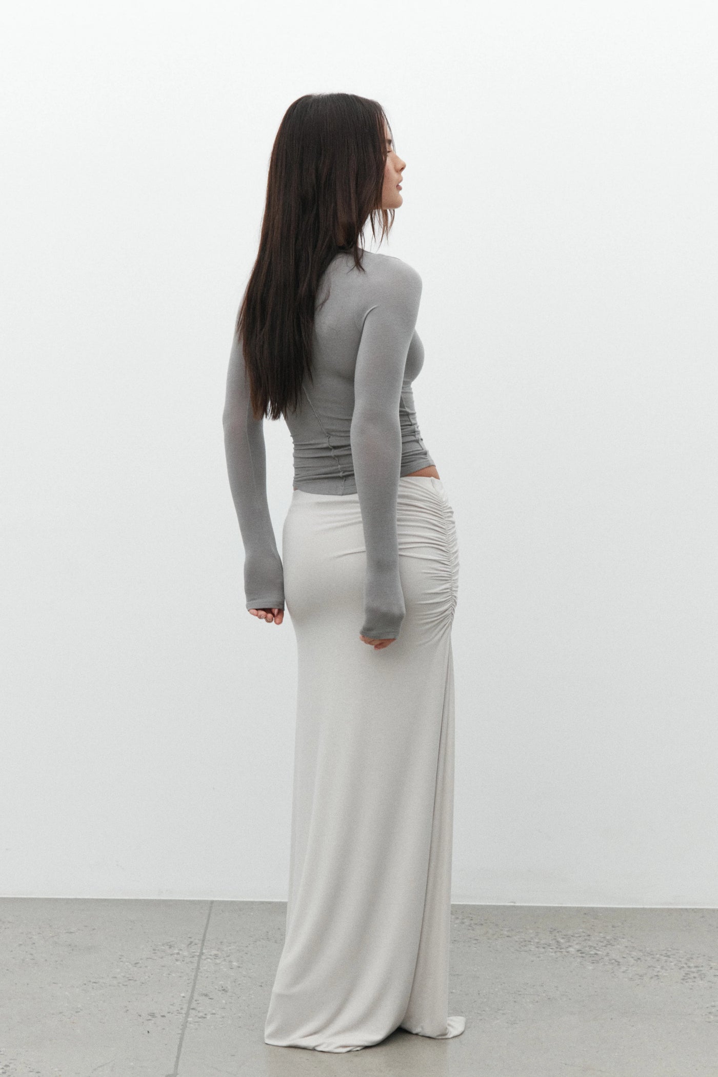 'BAYSE' ANISA TOP - DOVE GREY