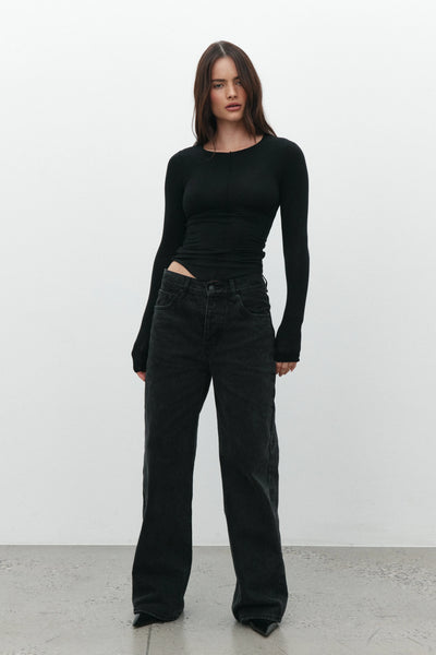 'BAYSE' ANISA TOP - SHADOW