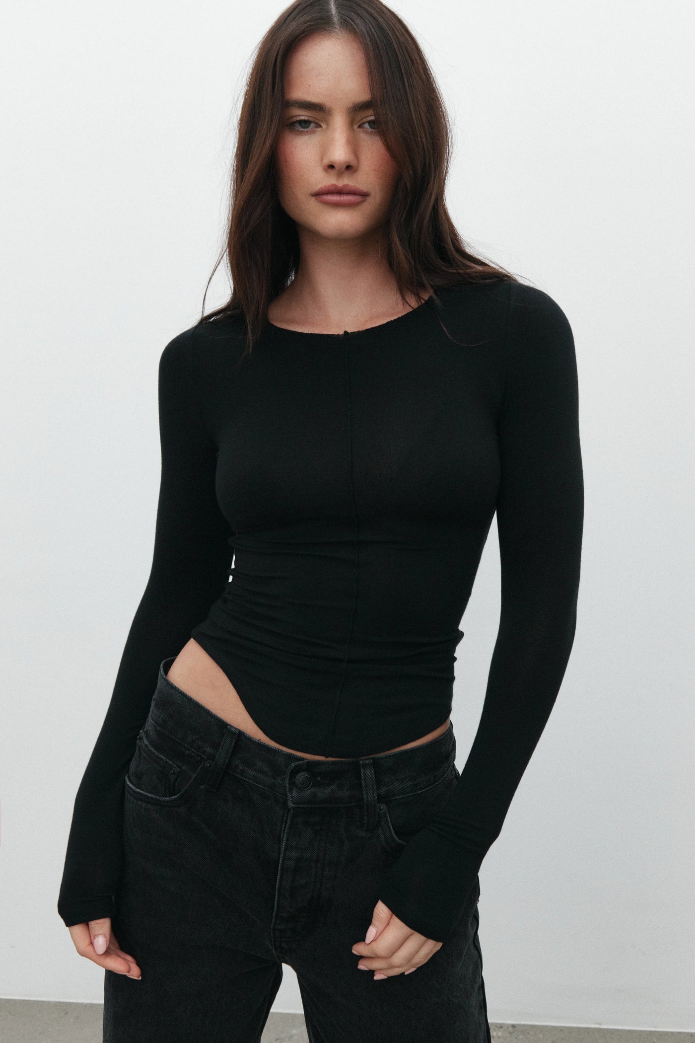 'BAYSE' ANISA TOP - SHADOW
