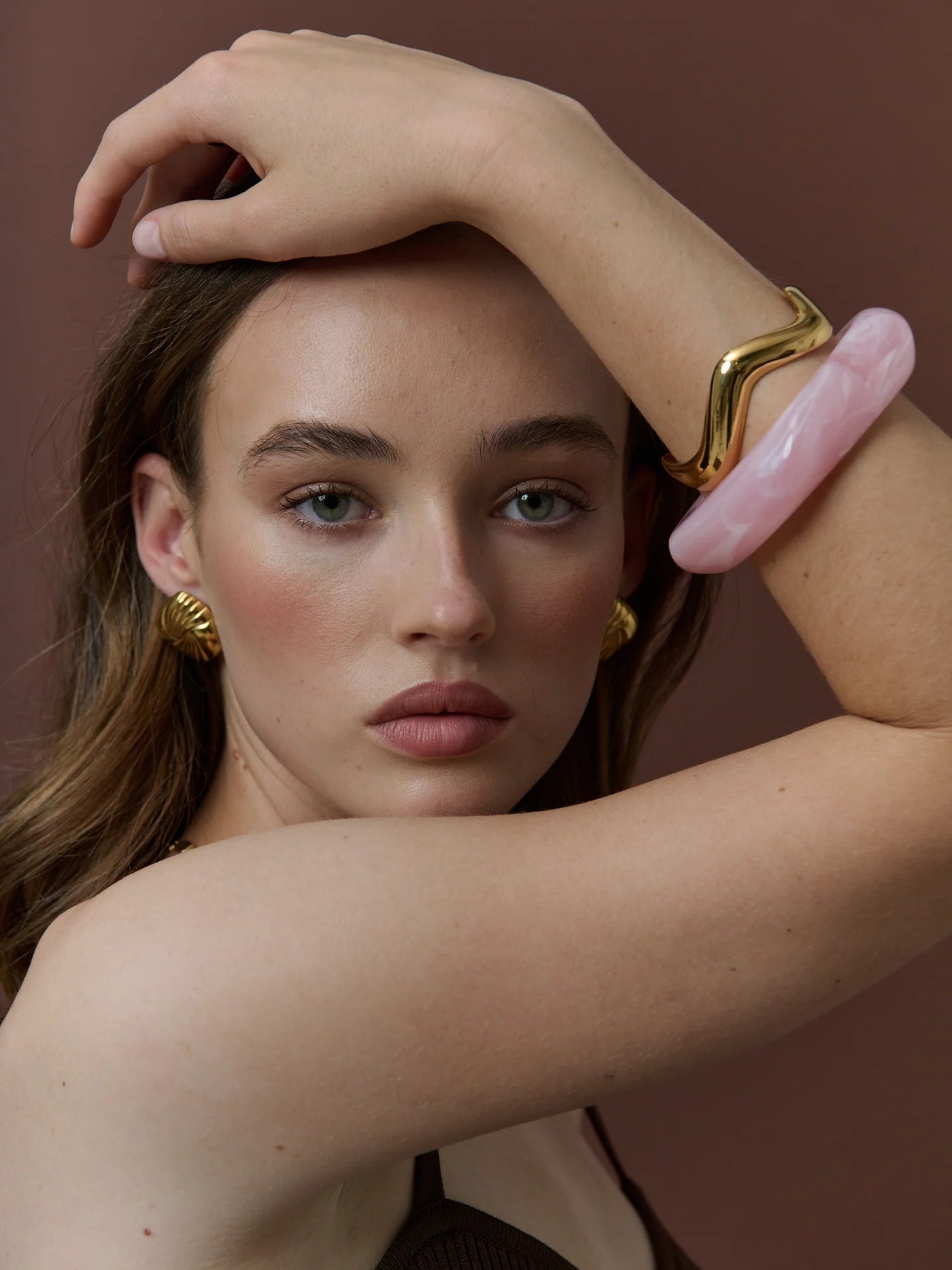 ANGULAR CUFF BANGLE - PINK