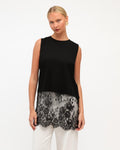 DANIELLE LACE TRIM TOP - BLACK