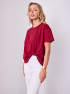 ESTHER EASY TUCK TEE - WINE