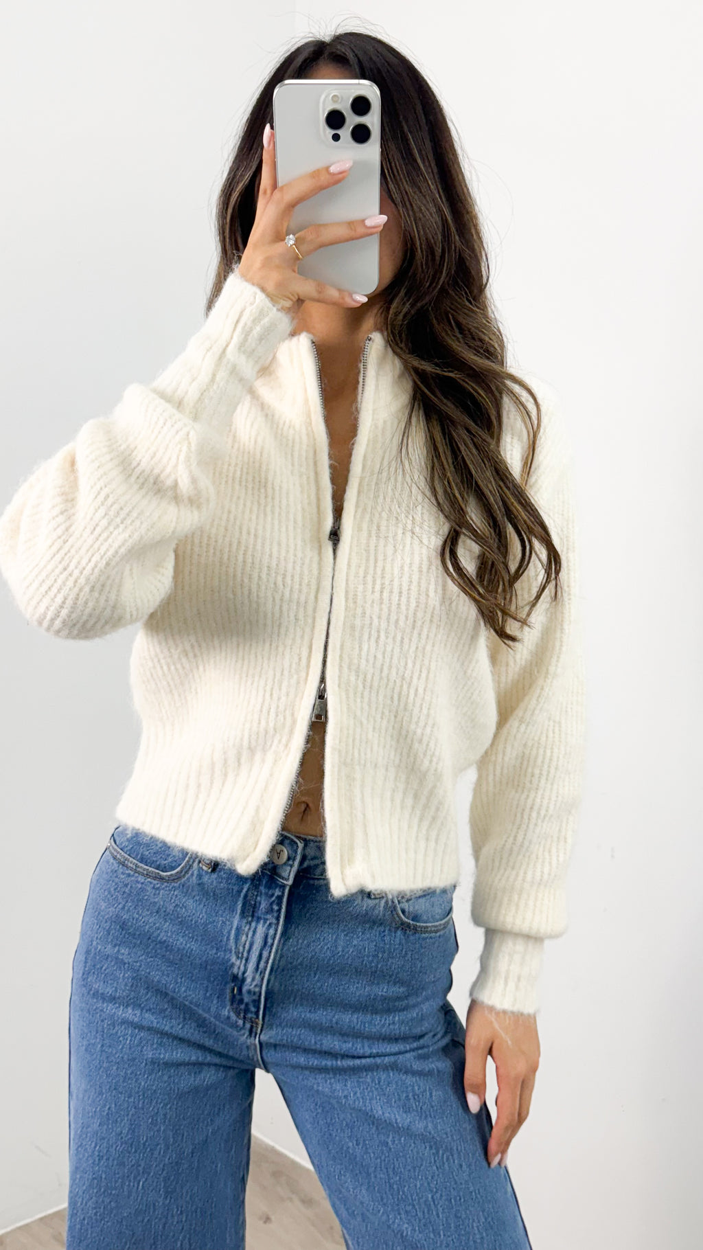 NOAH ZIP KNIT - CREAM