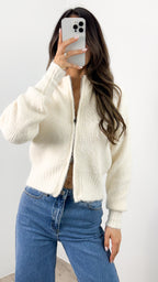 NOAH ZIP KNIT - CREAM