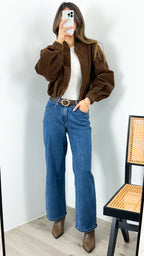 VANCE BOMBER JACKET - CHOCOLATE