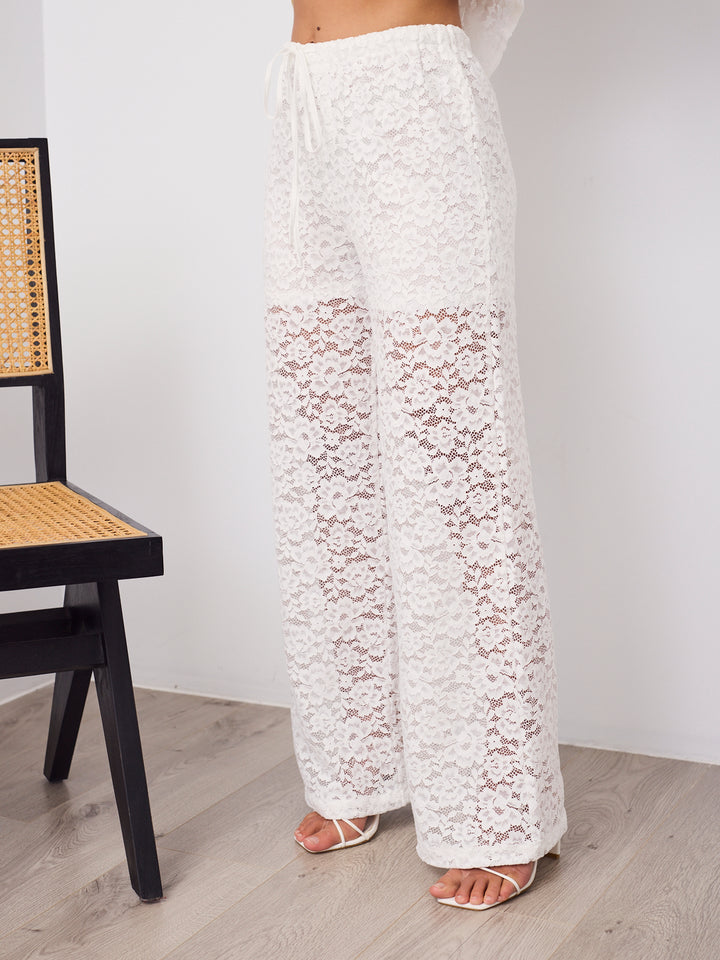 AZURA LACE PANTS - WHITE