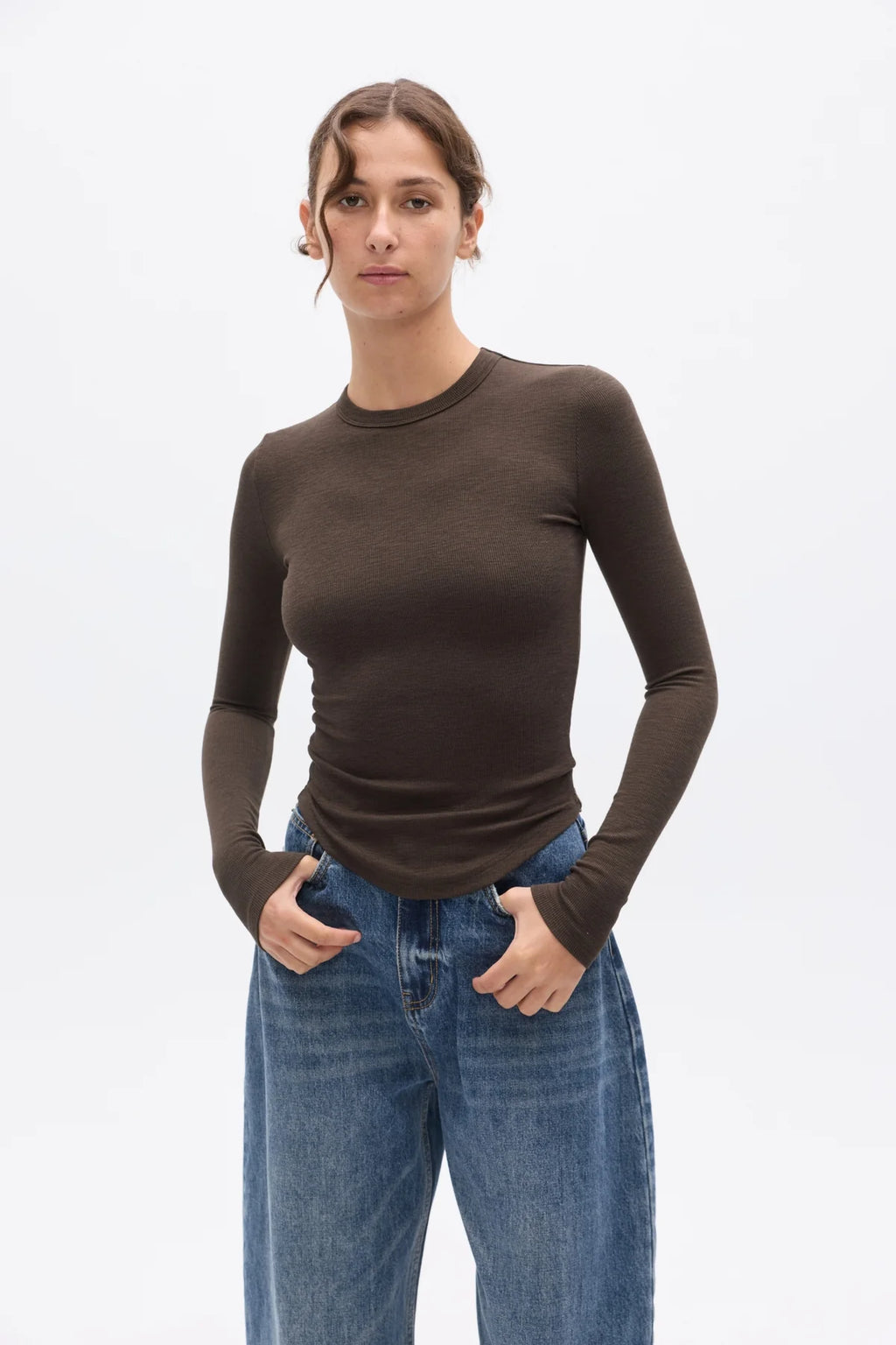 'BAYSE' KAELIN TOP - ESPRESSO
