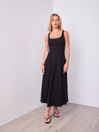 EVE DENIM DRESS - BLACK