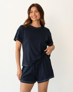 ESTHER EASY TUCK TEE + SHORTS SET - NAVY