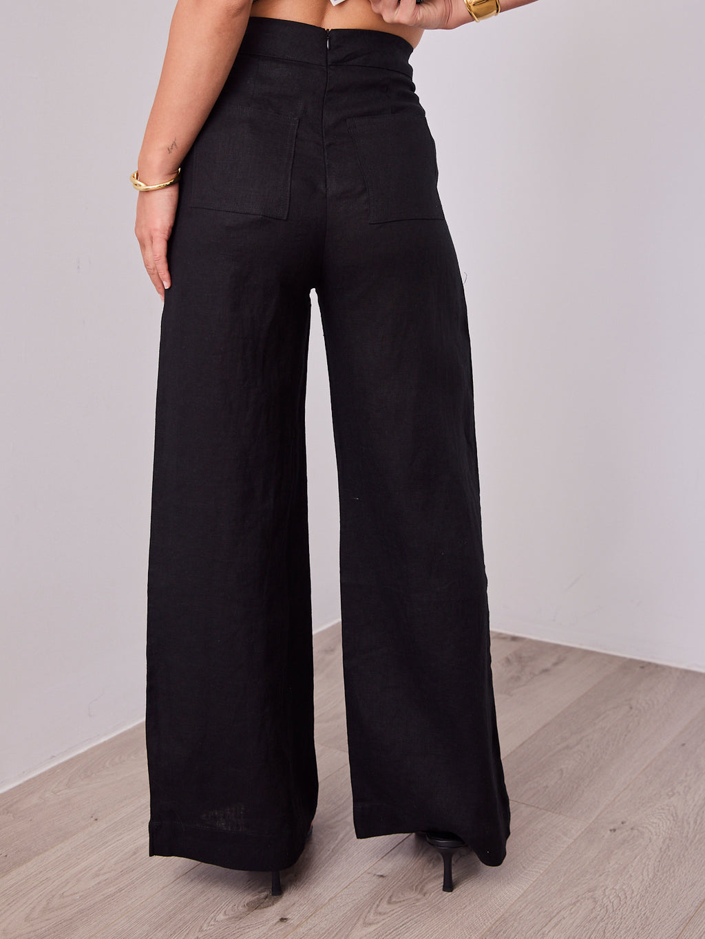 HANNAH LINEN PANT - BLACK
