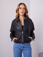 JAMISON PU JACKET - BLACK