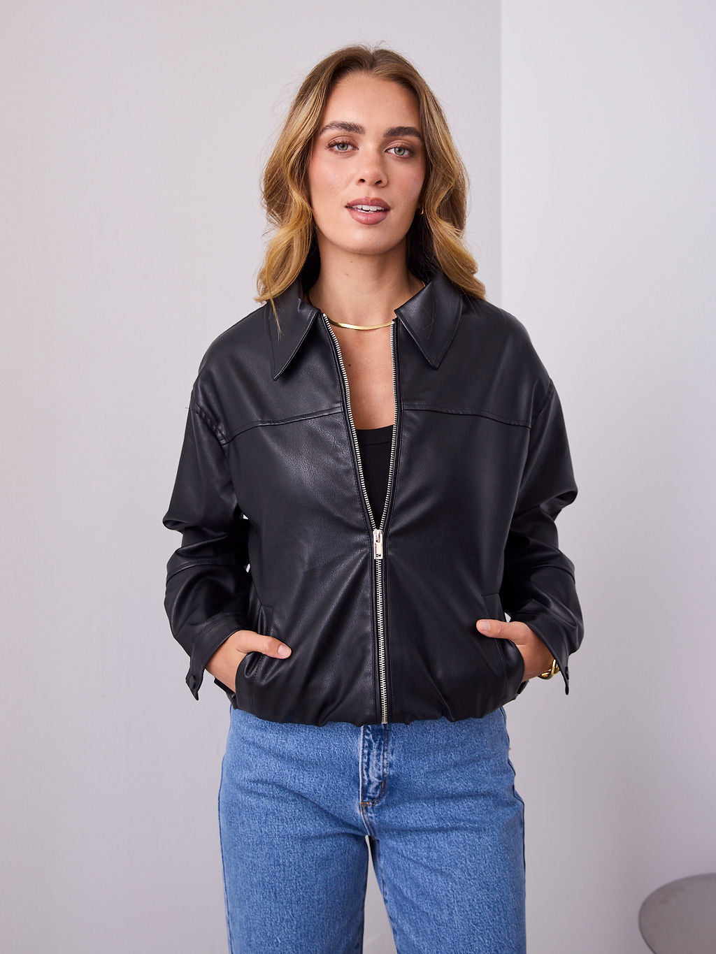 JAMISON PU JACKET - BLACK