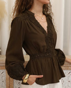 WHITNEY BLOUSE - CHOCOLATE