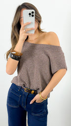 BETHENNY KNIT TOP - CHOCOLATE