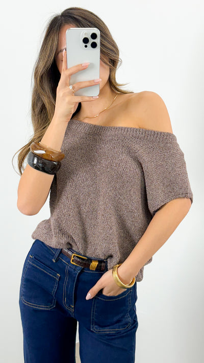 BETHENNY KNIT TOP - CHOCOLATE
