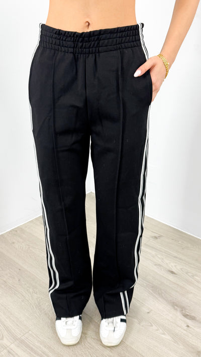 LUCAS STRIPE PANT - BLACK