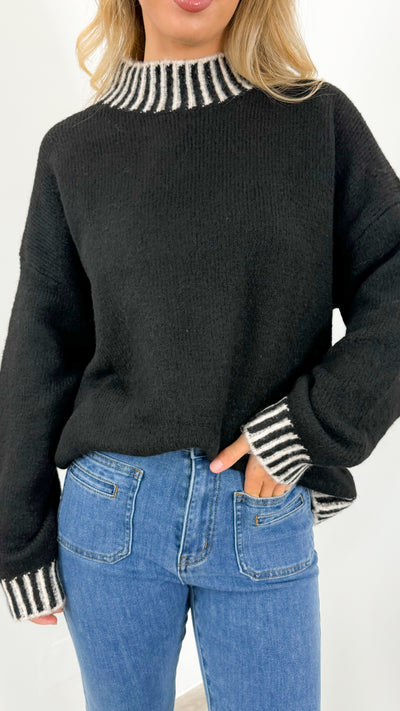 BESSIE STITCH KNIT - BLACK