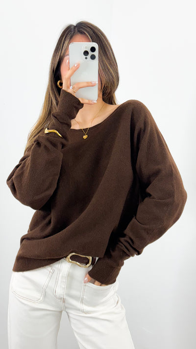 ROSANNA SOFT LIGHT KNIT - CHOCOLATE