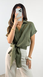 COMO LINEN SHIRT - KHAKI