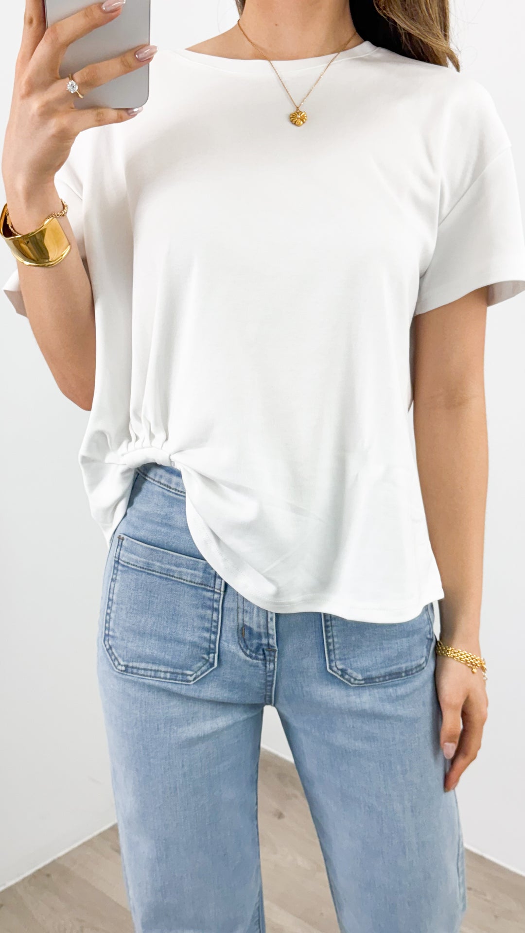 ESTHER EASY TUCK TEE - WHITE