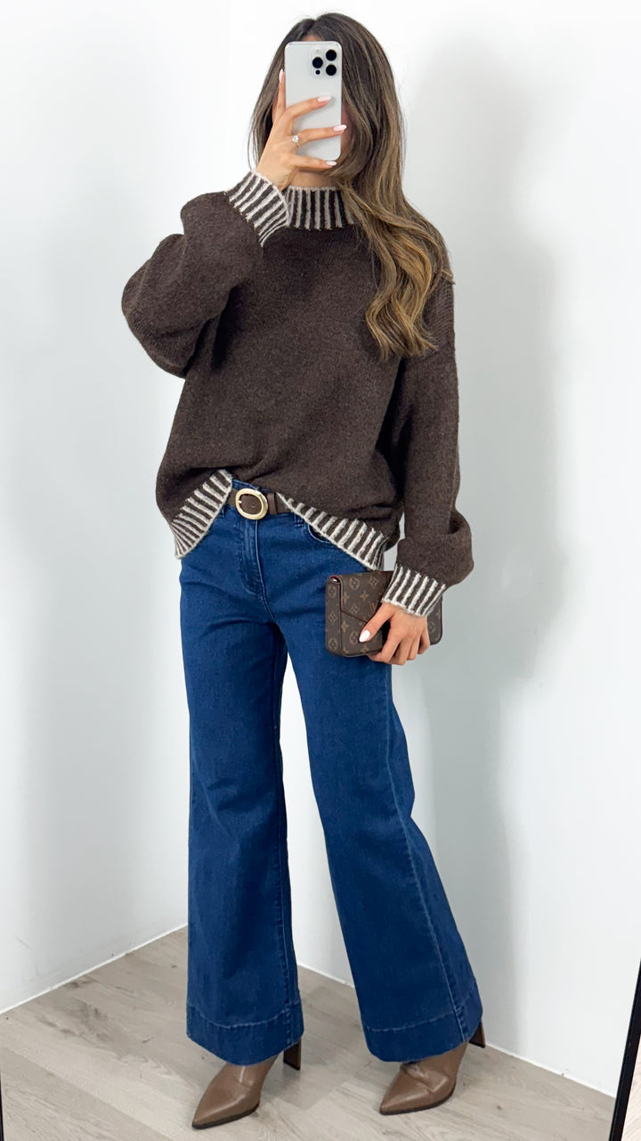 BESSIE STITCH KNIT - CHOCOLATE