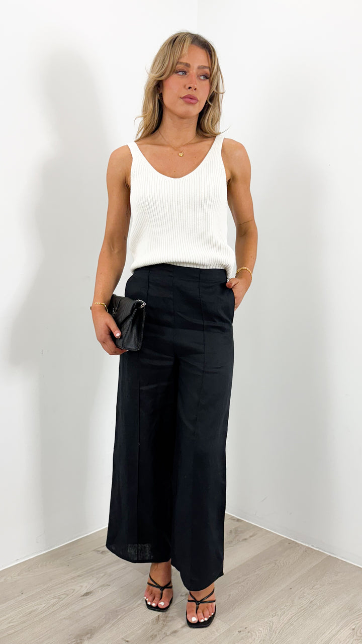 BAKER LINEN PANT - BLACK