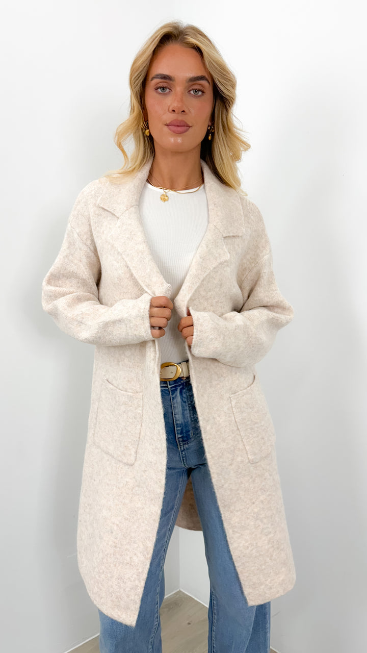 ZEETA COATIGAN - OATMEAL