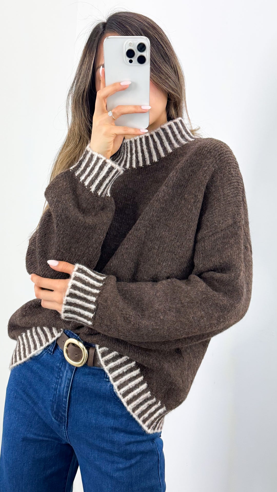BESSIE STITCH KNIT - CHOCOLATE