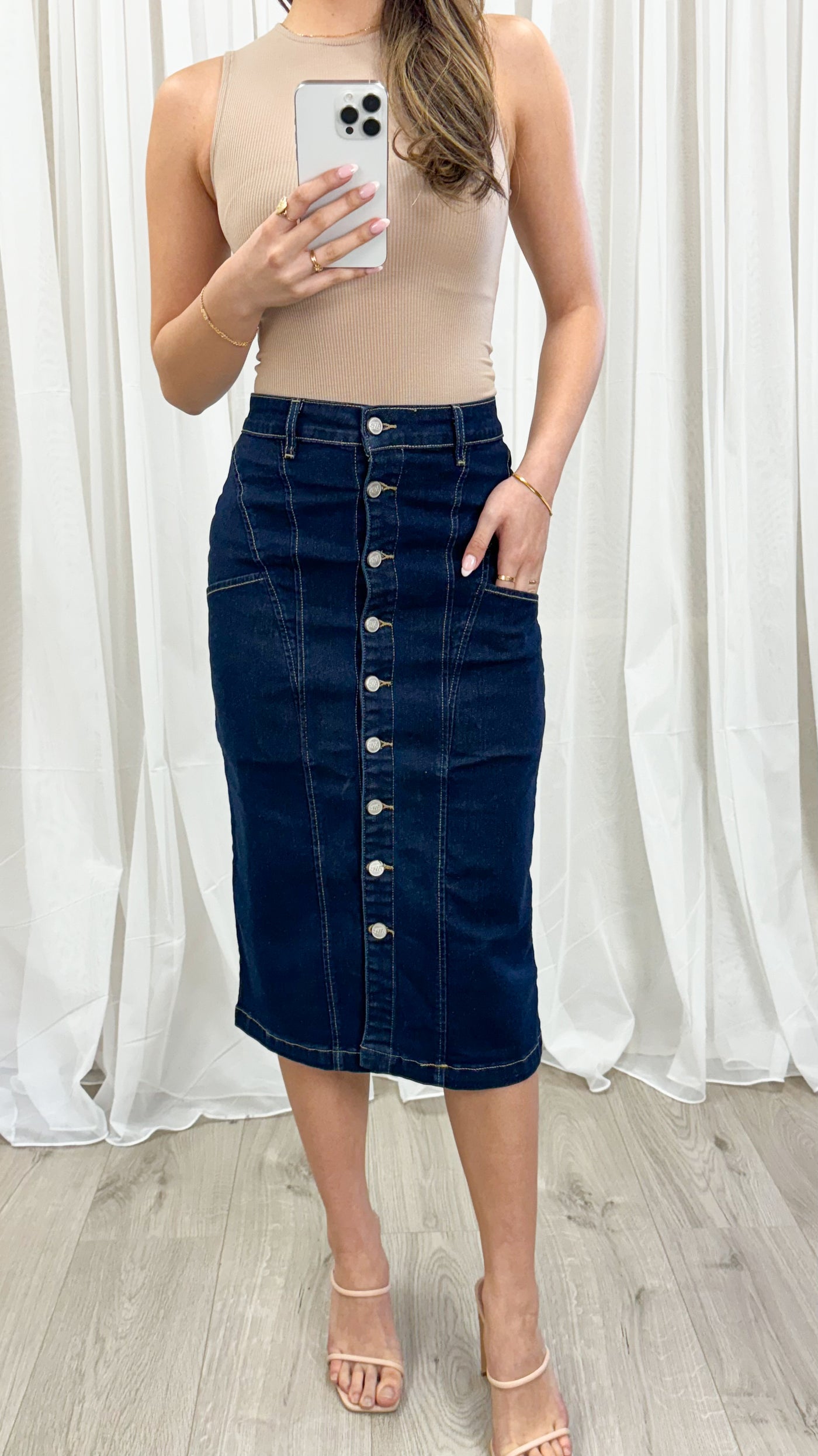 MONROE SKIRT - DARK DENIM