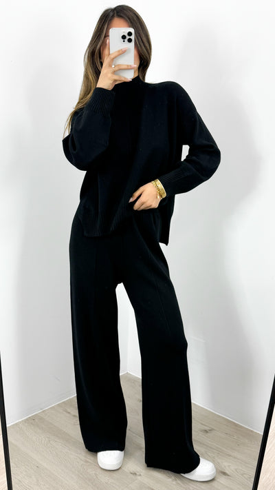 DELTA KNIT TOP - BLACK