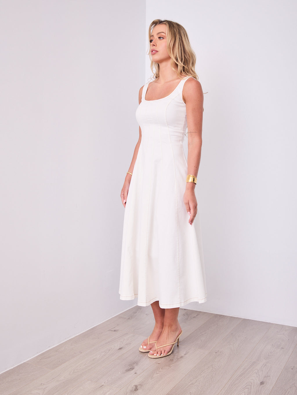 EVE DENIM DRESS - WHITE