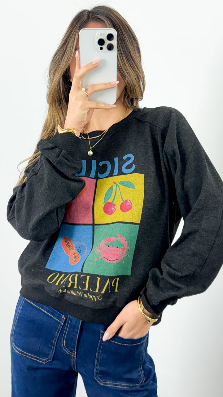 SICILY JUMPER - WASHED BLACK