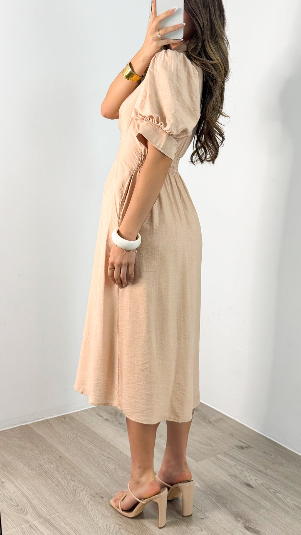 CASSANDRA DRESS - BEIGE