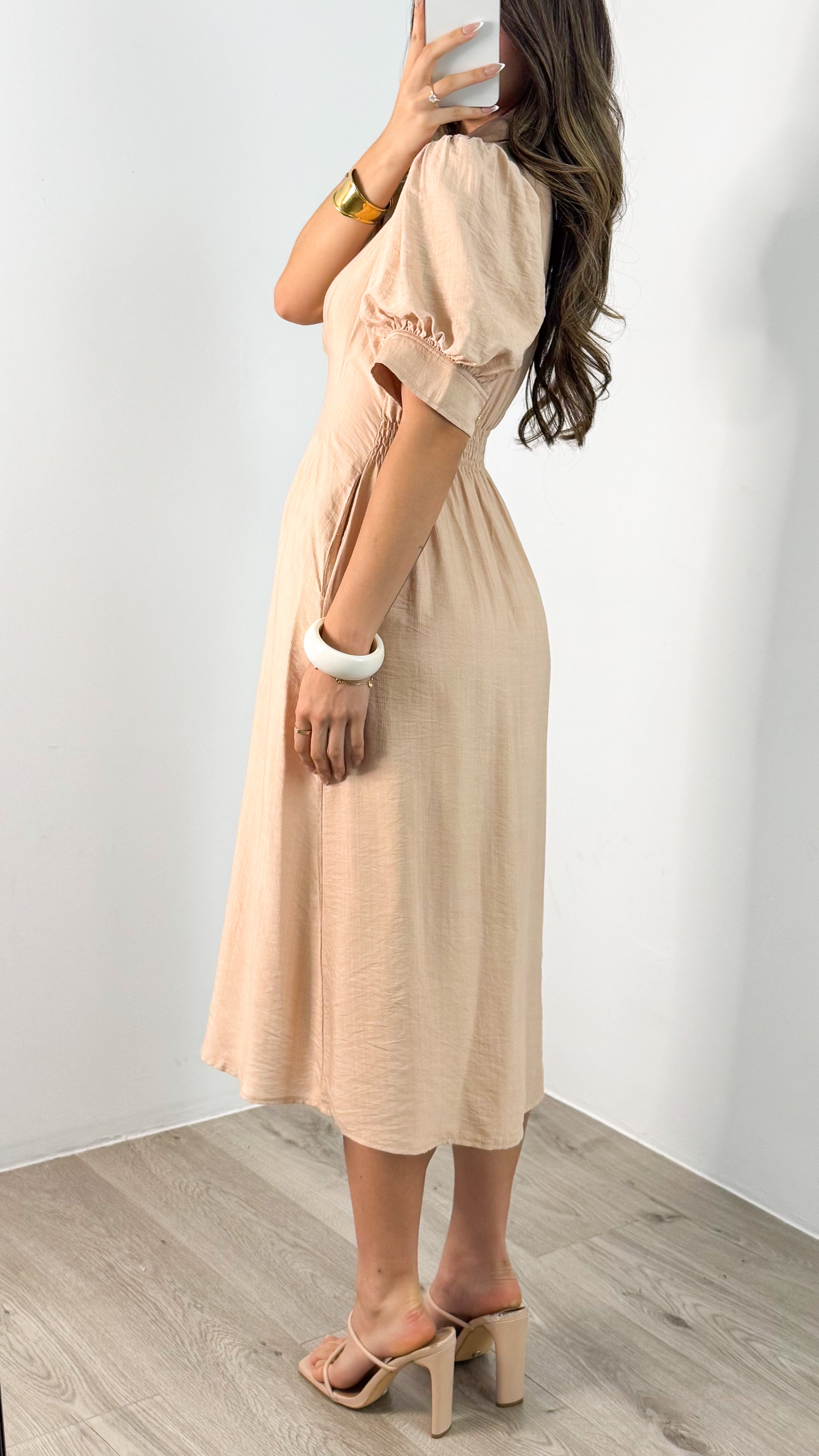 CASSANDRA DRESS - BEIGE