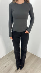 KAYLA TOP - CHARCOAL