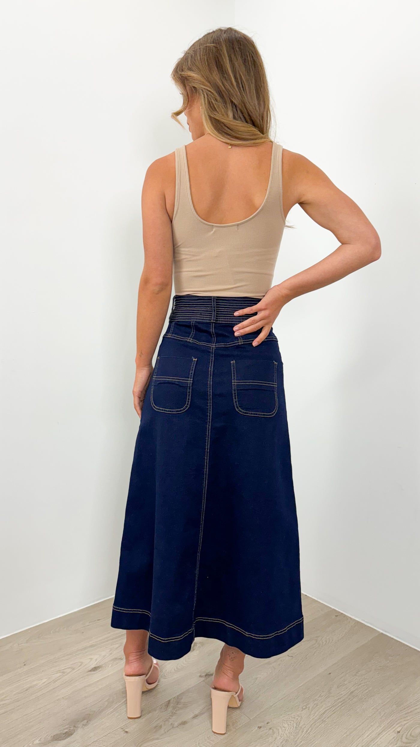 PRESTON DENIM SKIRT - INDIGO