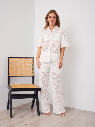 AZURA LACE SHIRT - WHITE