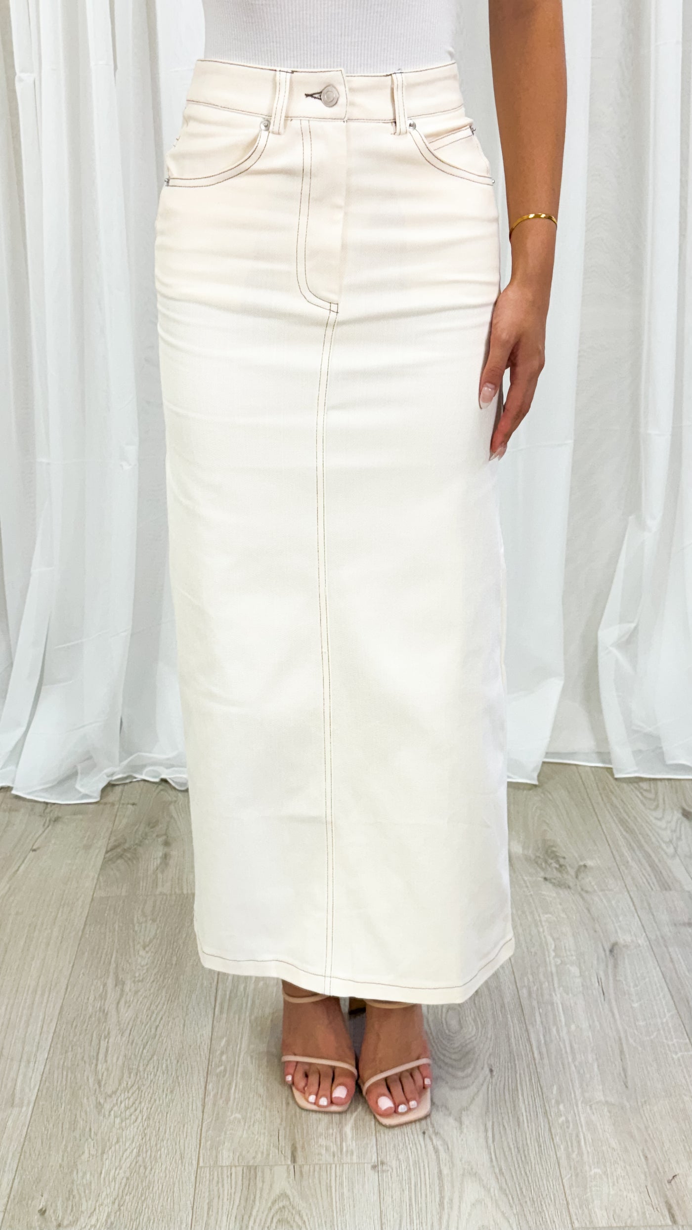 ASHER MAXI SKIRT - CREAM