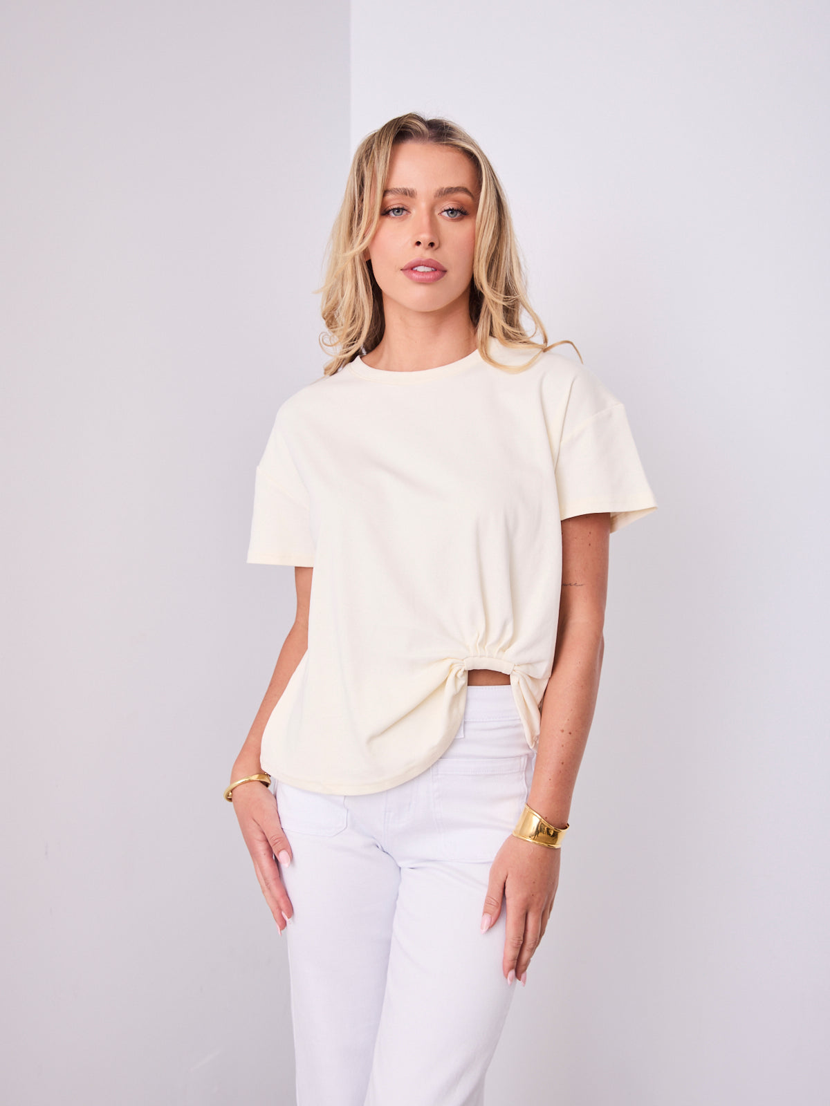 ESTHER EASY TUCK TEE - CREAM