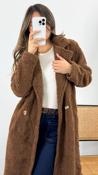 MARCO TEDDY COAT - CHOCOLATE
