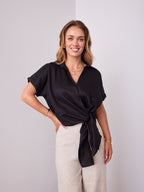 COMO LINEN SHIRT - BLACK