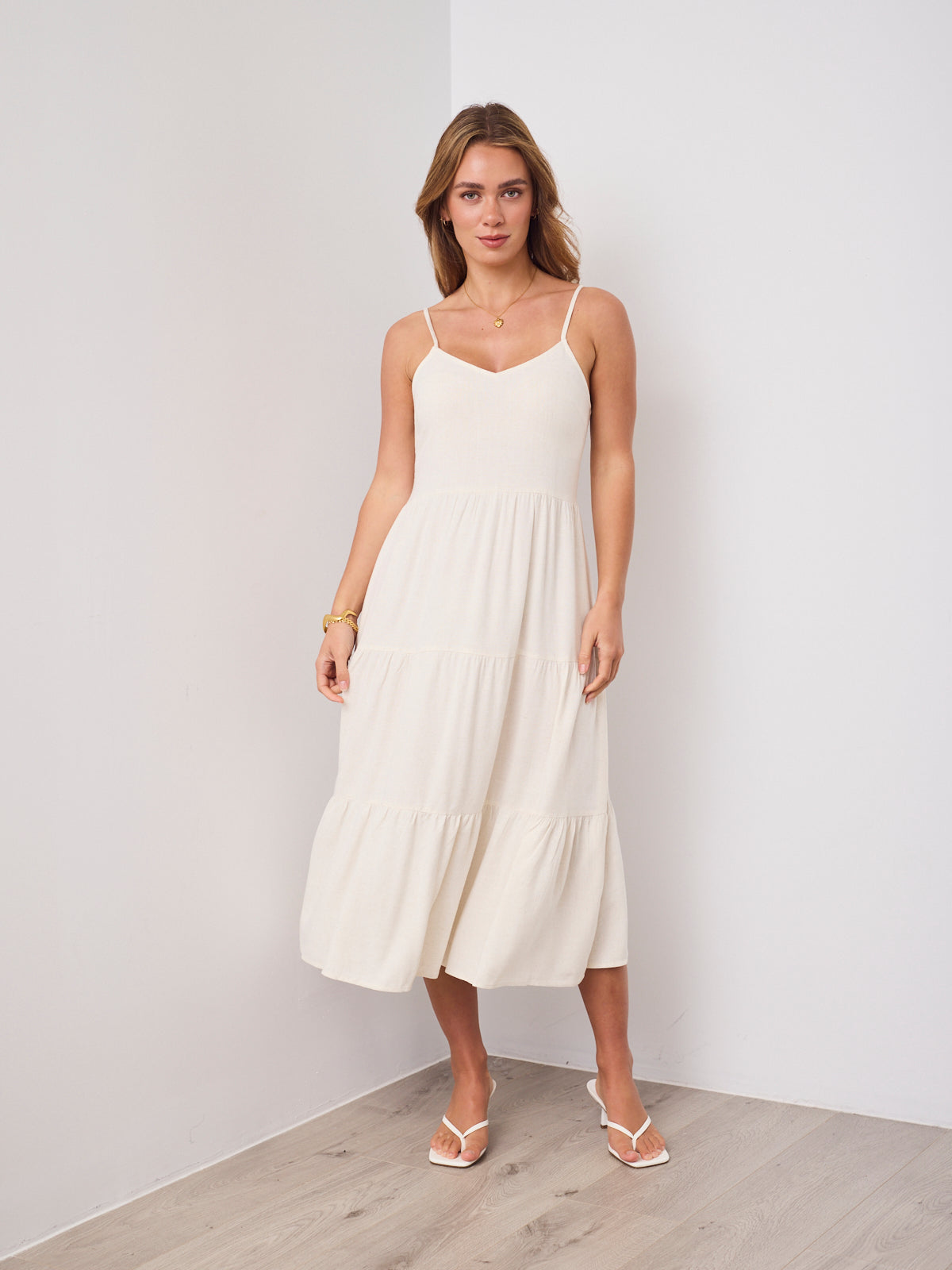 ARIN LINEN DRESS - STONE