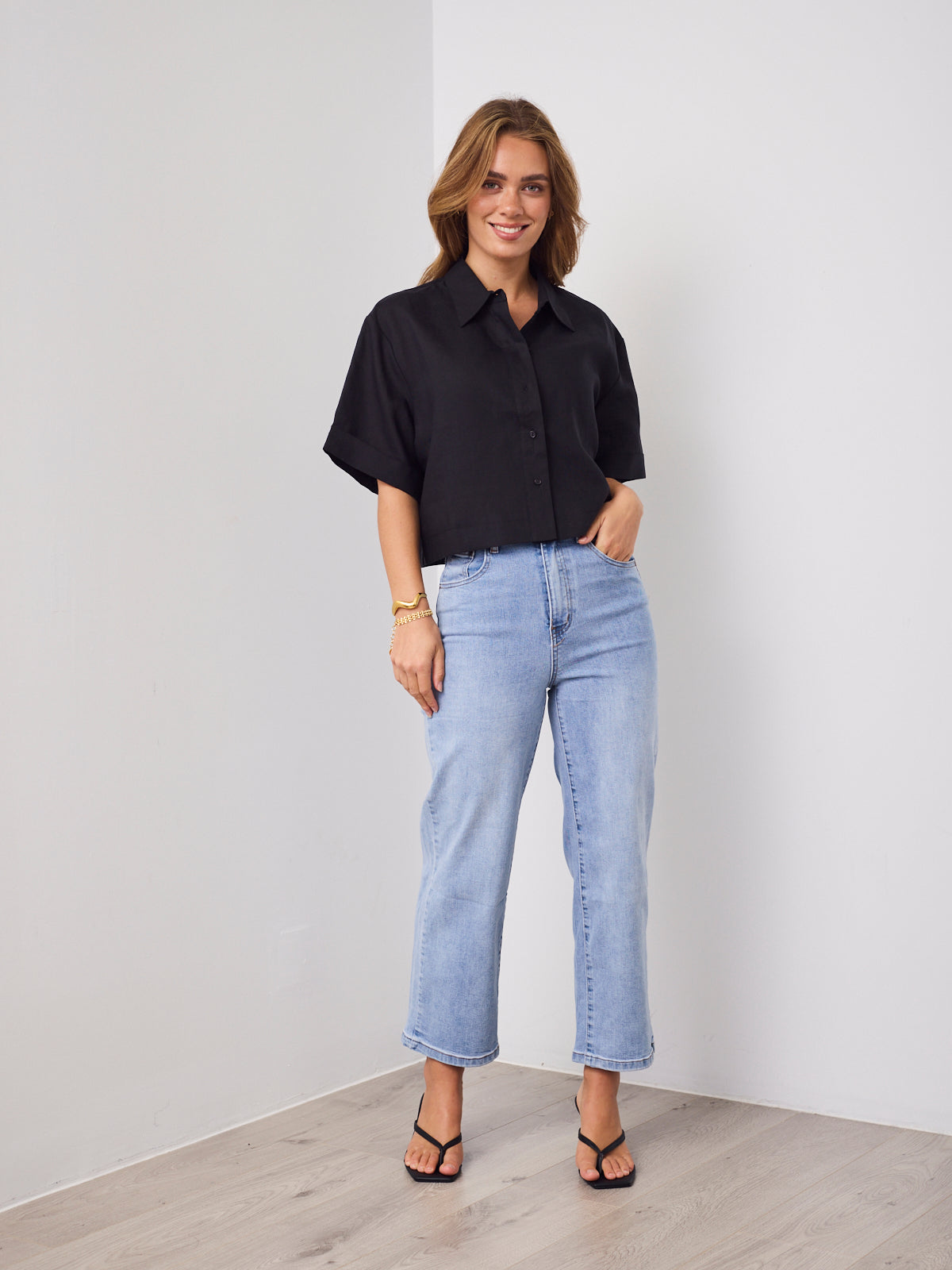 RODELL LINEN SHIRT - BLACK