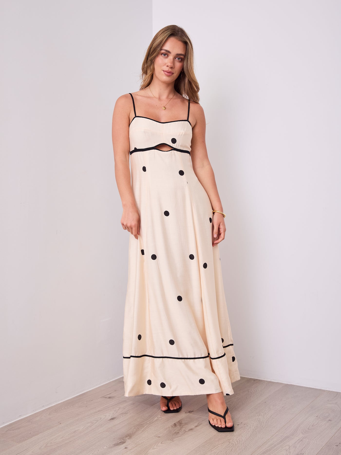 EVIE POLKA MAXI - CREAM/BLACK