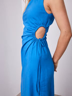 PAROS LINEN DRESS - BLUE