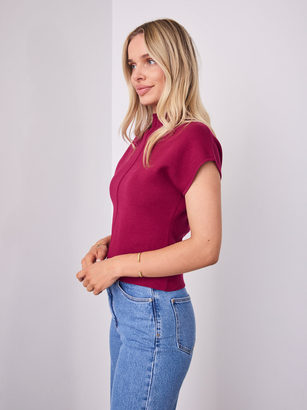 ROWE KNIT TOP - MULBERRY