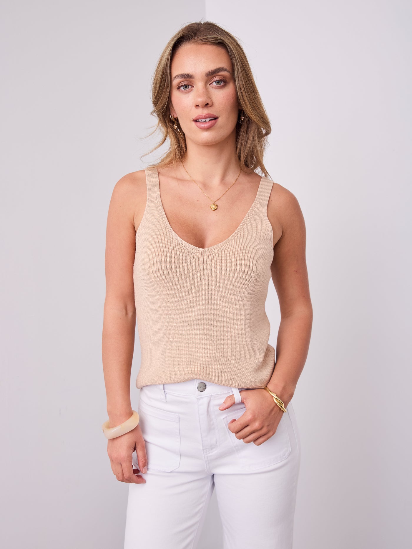 AUDREY SINGLET TOP - SAND