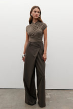 'BAYSE' AMRITA SLEEVELESS BODYSUIT - MINK